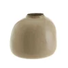 Reactive Tan Vase with Organic Rim