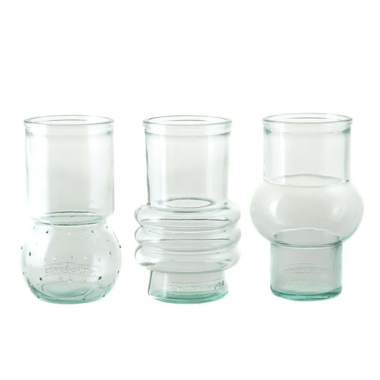 Ribbed Recycled Glass Vase