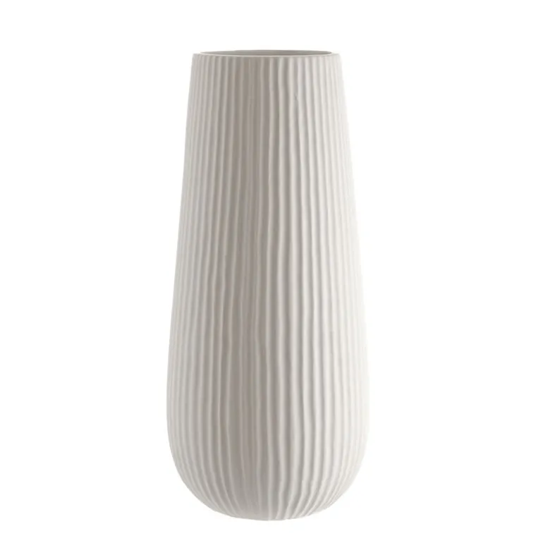 Ribbed Vase Vogue White 33cm
