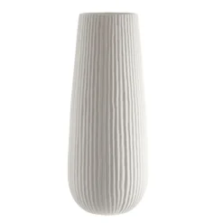 Ribbed Vase Vogue White 40cm