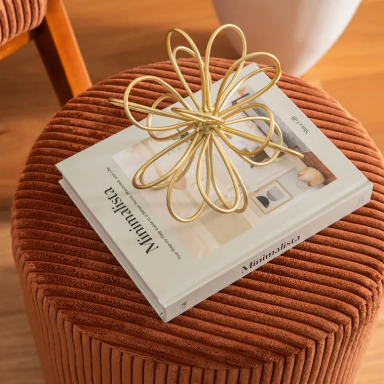 Rocket Ribbed Ottoman Rust