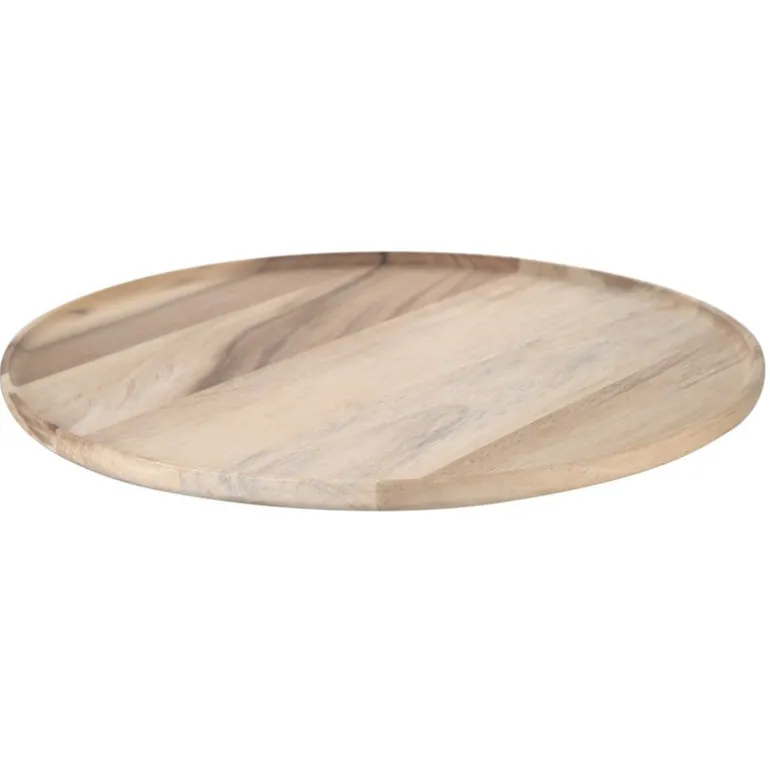Round Acacia Wood Tray