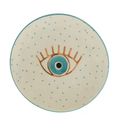 Round Ceramic Plate Evil Eye