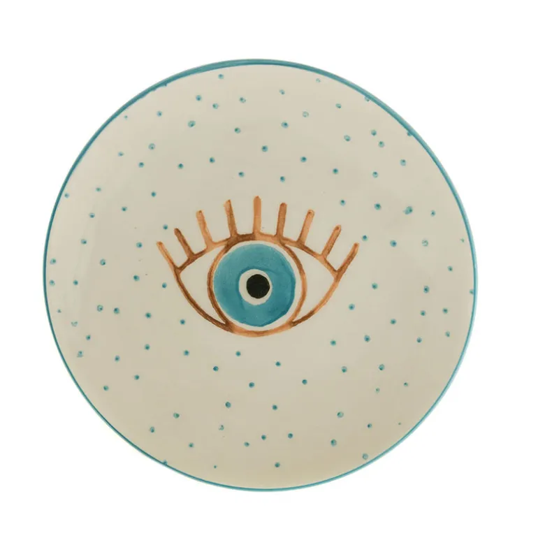 Round Ceramic Plate Evil Eye