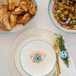 Round Ceramic Plate Evil Eye