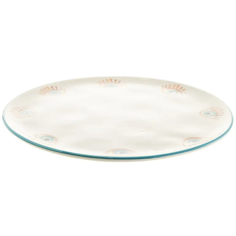 Round Platter Ceramic Evil Eye