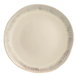 Round Platter Stoneware Grey Rim