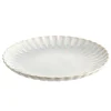 Round Platter Stoneware Scalloped Blue