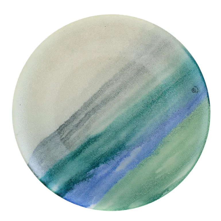 Round Platter Wave Blue/Green/White