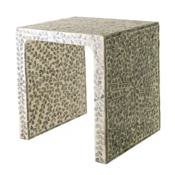Side Table Capiz Inlay Grey w White