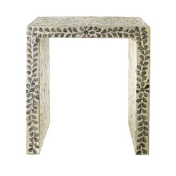 Side Table Capiz Inlay Grey w White