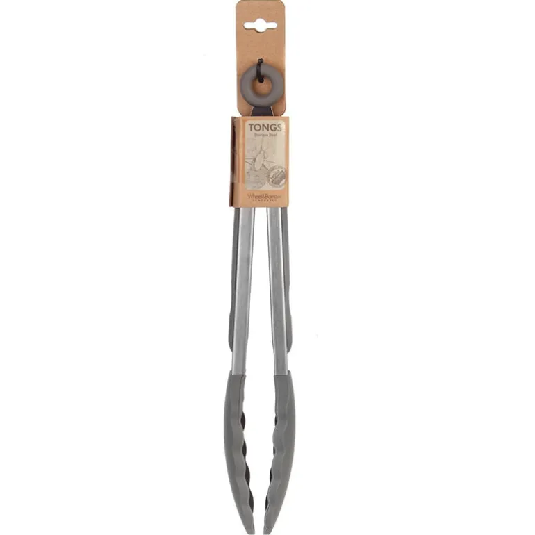 Stainless Steel Tongs Silicone Grey Tip
