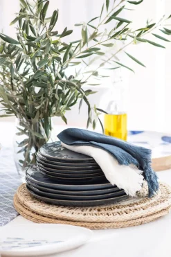 Stoneware Dinner Set Mediterranean Blue