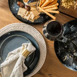 Stoneware Dinner Set Mediterranean Blue