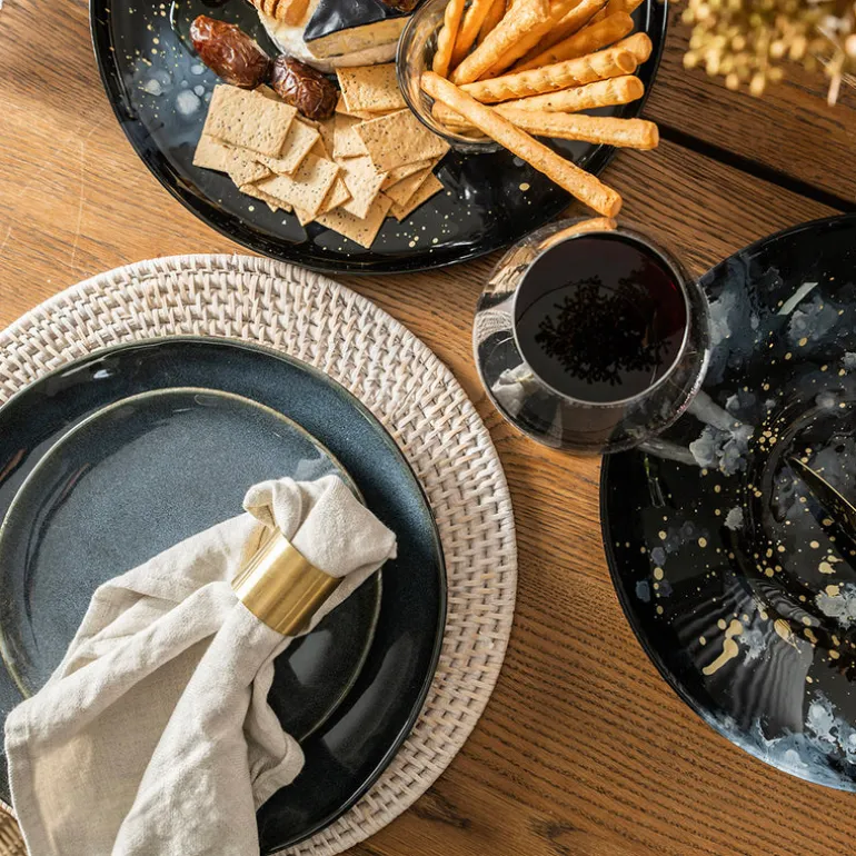 Stoneware Dinner Set Mediterranean Blue