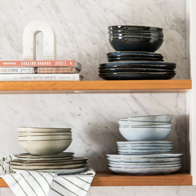 Stoneware Dinner Set Olive Green 12 Piece