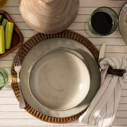 Stoneware Dinner Set Olive Green 12 Piece