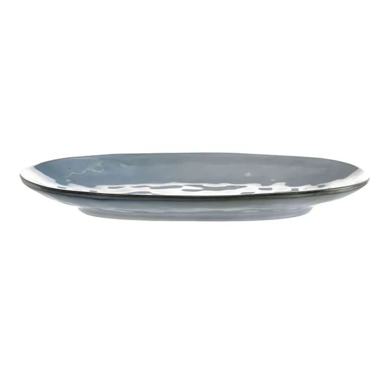 Stoneware Oval Platter Light Blue