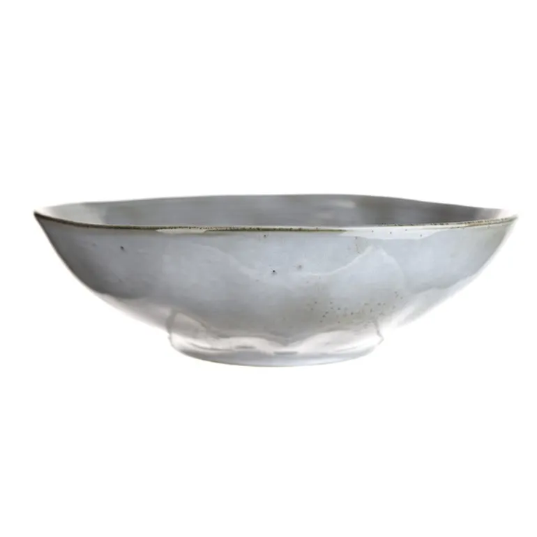 Stoneware Salad Bowl Light Blue
