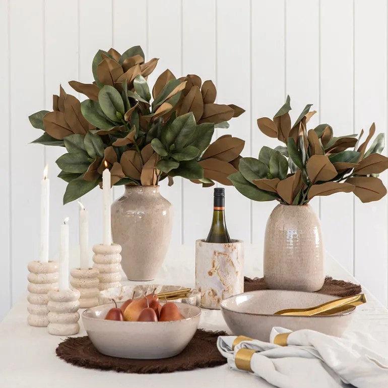 Stumpy Vase Reactive Tan
