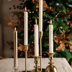 Taper Candle Holder Bell Shape Brushed Gold 16cm
