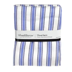 Tea Towel Set/4 Marine & Midnight Stripe