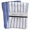 Tea Towel Set/4 Sea Blue & White Stripe