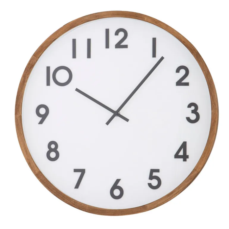 Wall Clock Leonard Brown White & Black