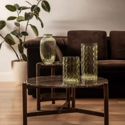 Wave-shaped Green Vase 20cm