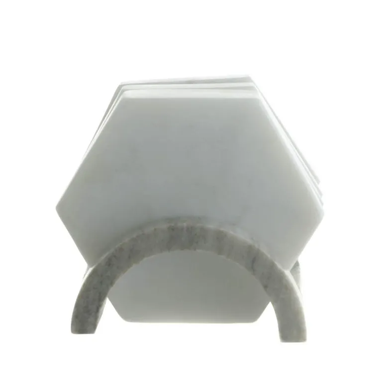 White Marble Hexagonal Coaster Set of 4