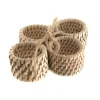 White Wash Rattan Napkin Ring Set/4
