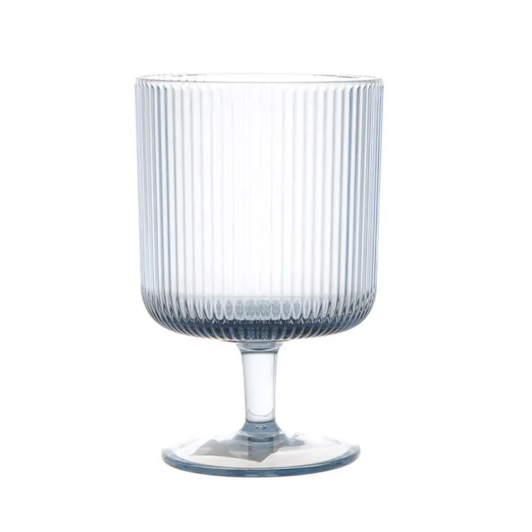 Wine Glass MS Ribbed Blue