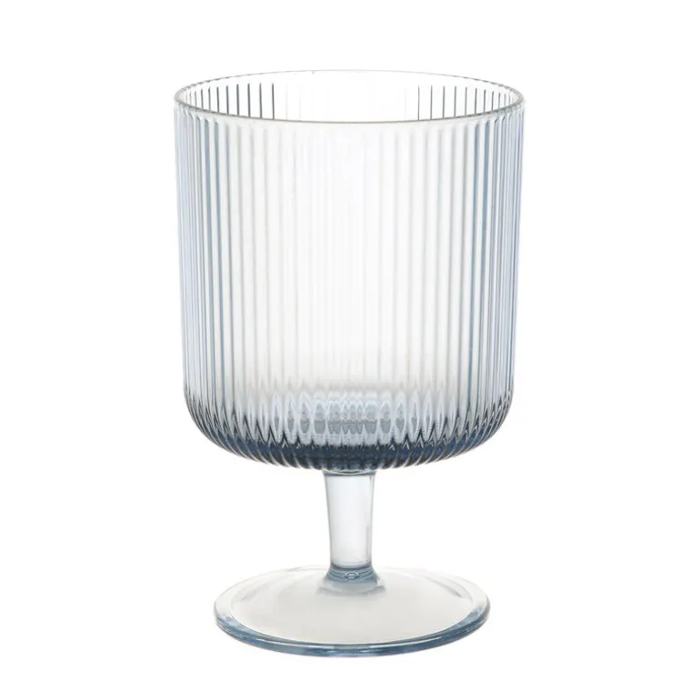 Wine Glass MS Ribbed Blue