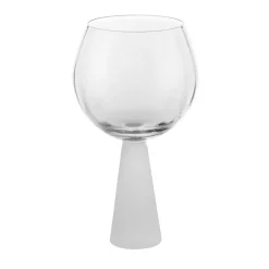 Wine Glass Ribbed Clear Top with Heavy Base