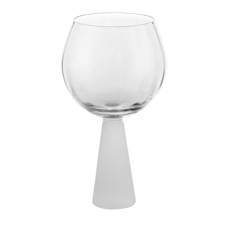 Wine Glass Ribbed Clear Top with Heavy Base