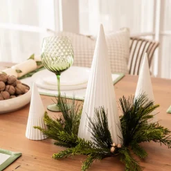 Wine Glass Ribbed Swirl Forest Green