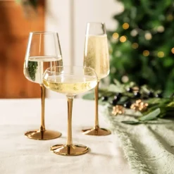 Wine Glass with Gold Stem